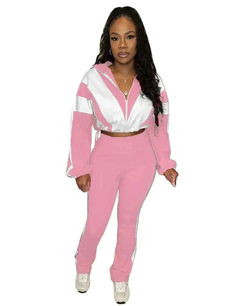 Spring 2025 Women's Two Piece Jogger Set Tracksuit Outwear Lounge Wear Sets For Everyday Activewear