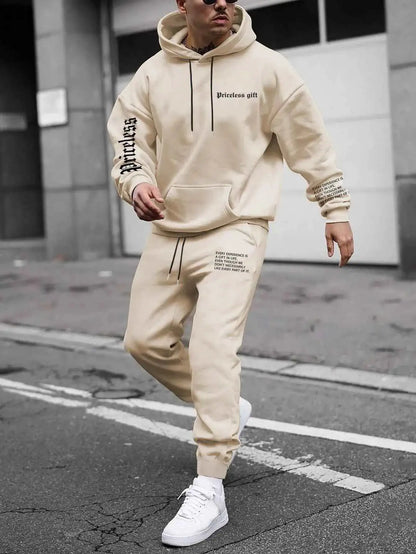 Autumn Winter Hooded Tracksuit Set For Men And Women With Drawstring Pullover Comfortable Casual Fashion Daily Wear
