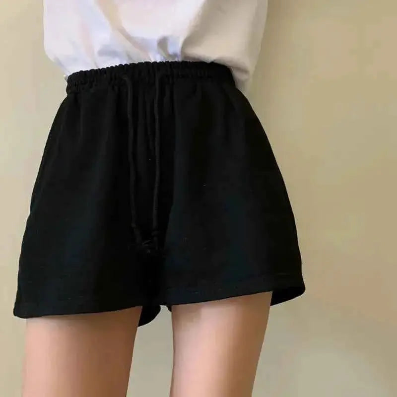 Women Shorts Solid Cozy Casual Loose Fit Breathable Streetwear Wide Leg Bottoms For Summer Teens