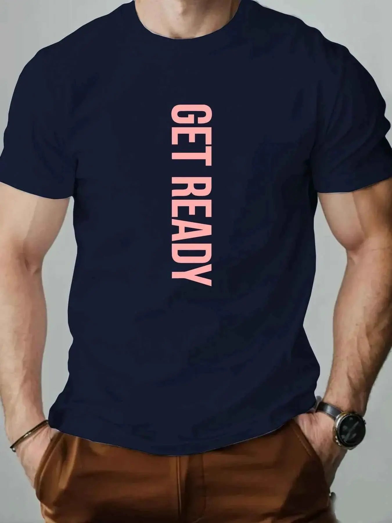 Summer Mens T Shirt Getfeady Pattern Print 100 Percent Cotton Breathable Oversized Round Neck Graphic Tee High Quality