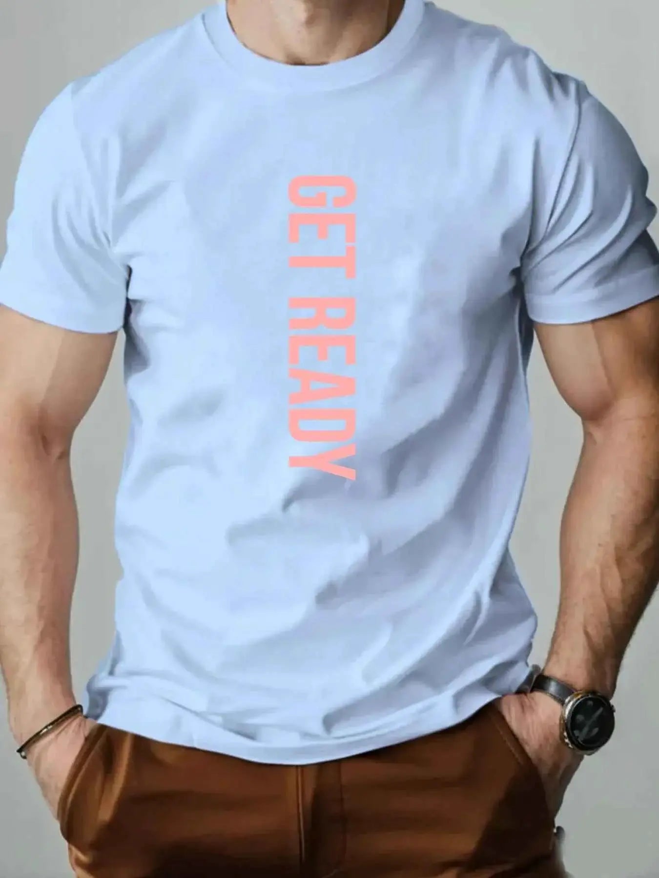 Summer Mens T Shirt Getfeady Pattern Print 100 Percent Cotton Breathable Oversized Round Neck Graphic Tee High Quality