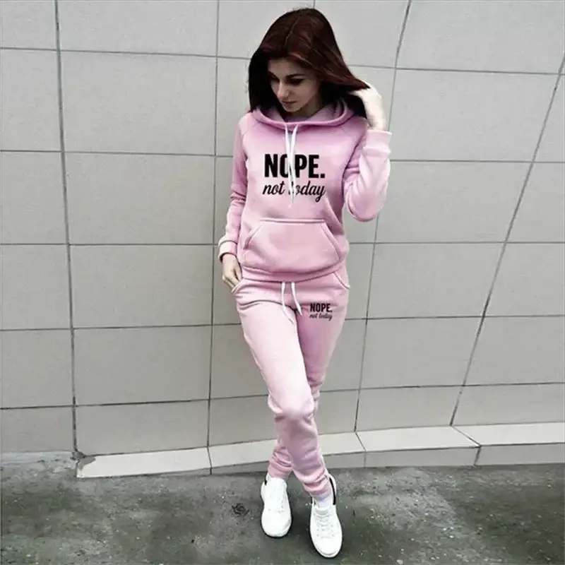 Womens Hooded Tracksuit Set For Jogging And Casual Wear With Matching Hoodie And Pants