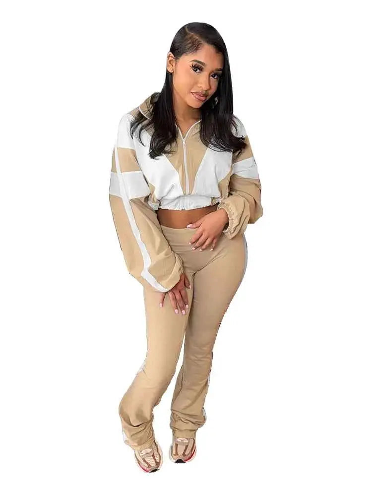 Spring 2025 Women's Two Piece Jogger Set Tracksuit Outwear Lounge Wear Sets For Everyday Activewear