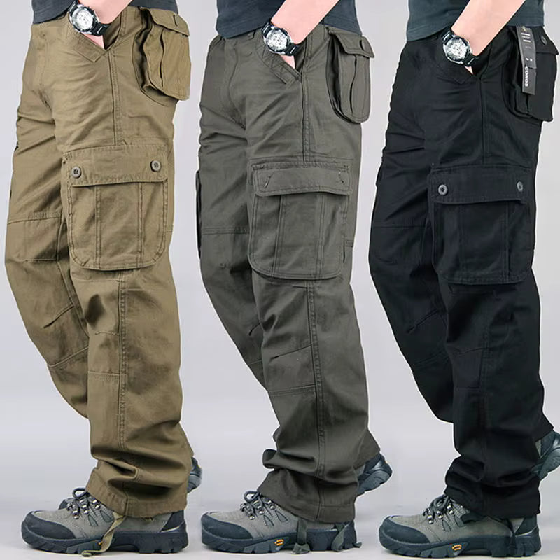 Mens Tactical Cargo Pants Cotton Outdoor Work Trousers Camouflage Hiking Pants Big Size