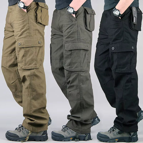 Mens Tactical Cargo Pants Cotton Outdoor Work Trousers Camouflage Hiking Pants Big Size
