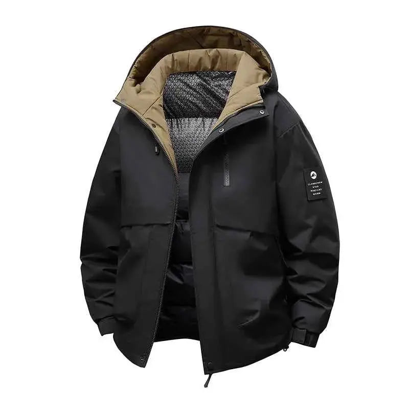 Winter Men Waterproof Windproof Puffer Hooded Jacket Outdoor Thick Casual Parka Fashion Coat