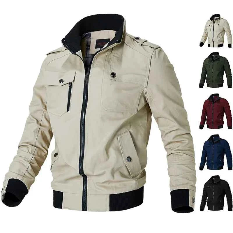 2023 Spring Autumn Bomber Jacket For Men Slim Fit Windbreaker Casual Military Tactical Style Coat