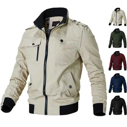 2023 Spring Autumn Bomber Jacket For Men Slim Fit Windbreaker Casual Military Tactical Style Coat