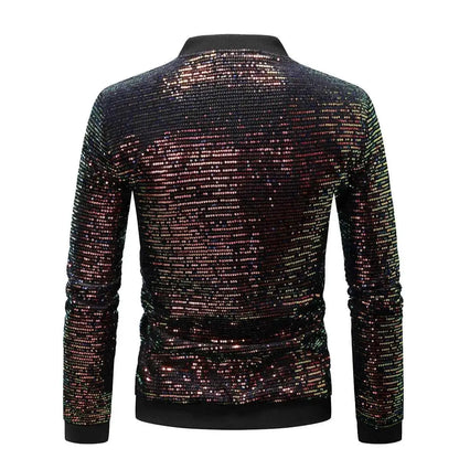 Green Sequin Decoration Jacket For Men Longline Style Elegant Formal Party Wear By TeenStylo