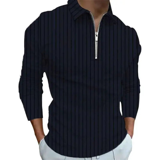 Mens Polo Golf Shirt Turndown Collar Long Sleeve Prints Outdoor Streetwear Designer Soft Fabric