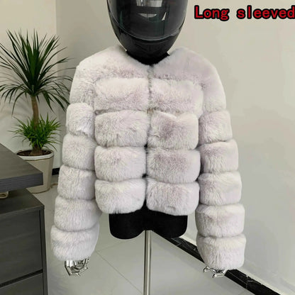 TeenStylo Winter Faux Fur Coat For Teens Long Sleeve Warm Outerwear With Plush Lining And Cozy Fit