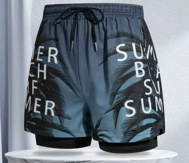 Mens Swim Trunks With Lining Anti Embarrassment Double Layer Beach Shorts Sizes L To 4XL