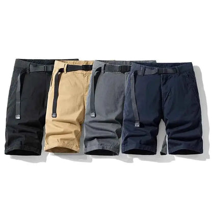 Mens Summer Solid Classic Cargo Shorts Cotton Jogger Bermuda Beach Vintage Twill
