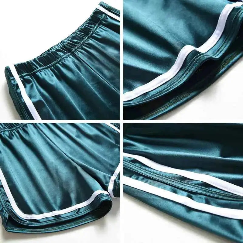 Summer Women Sleep Shorts Satin Pajama Shorts For Women Y2K Style Pajama Pants Satin Bottoms Pyjama