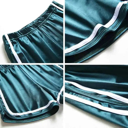 Summer Women Sleep Shorts Satin Pajama Shorts For Women Y2K Style Pajama Pants Satin Bottoms Pyjama
