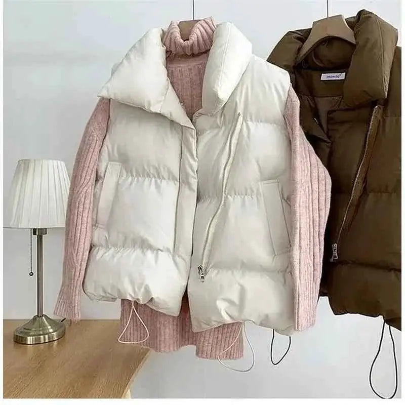 Winter Warm Cropped Vest Jackets For Teens By TeenStylo Soft Fleece Lined Puffer Outerwear