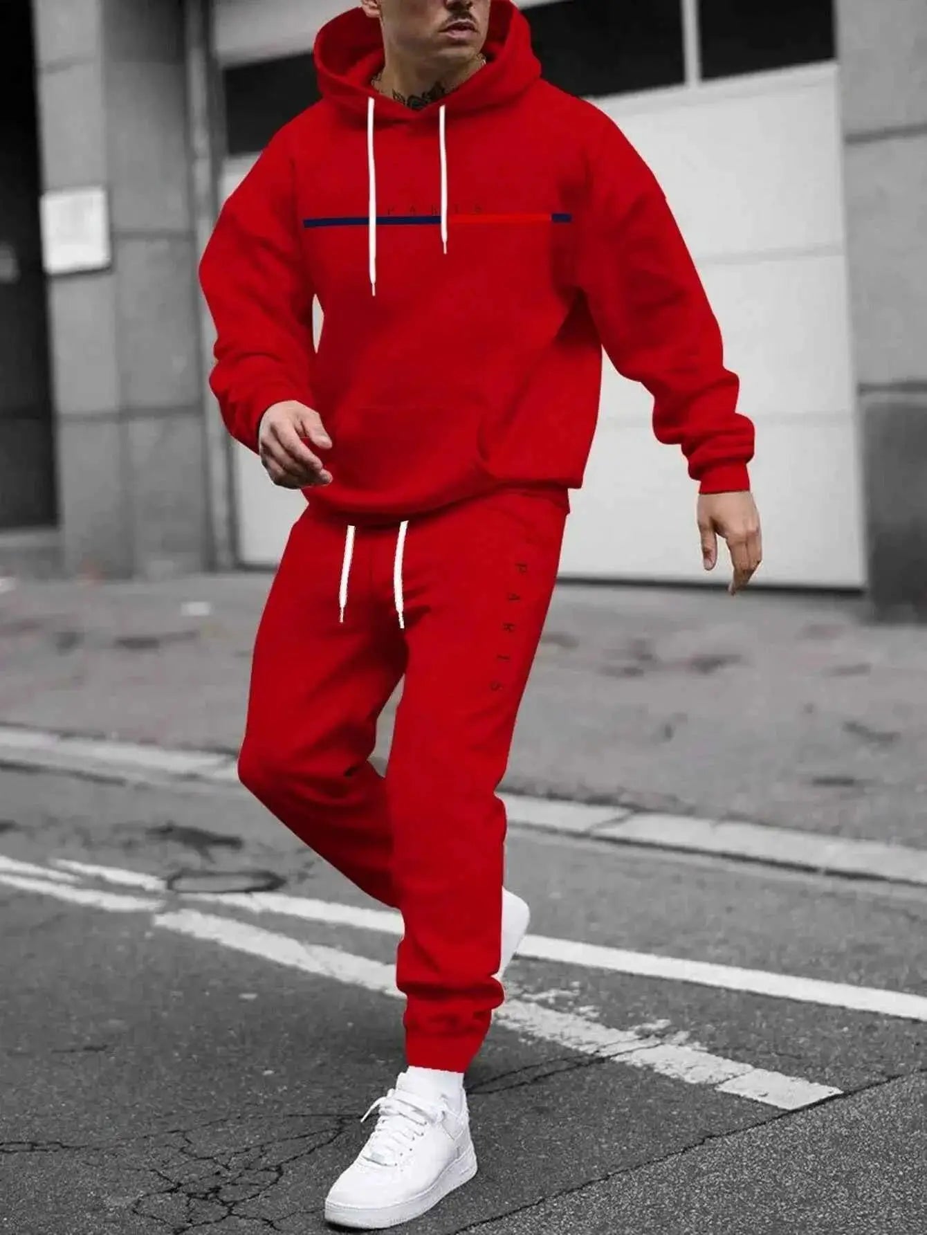 Autumn Winter Hooded Tracksuit Set For Men And Women With Drawstring Pullover Comfortable Casual Fashion Daily Wear