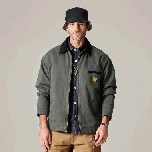 Plus Size Cargo Jacket For Men Japanese Amikaji Streetwear Oversize Loose Retro Motorcycle Jacket Spring Autumn Coat