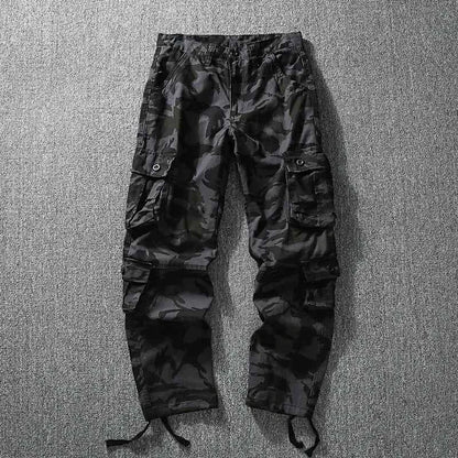 Men's Tactical Cargo Pants Camo Loose Fit Straight Leg Casual Sportswear Trousers