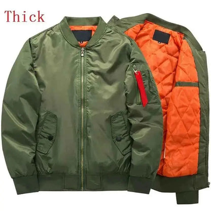 MA 1 Flight Bomber Jacket For Men Waterproof Winter Coat Casual Zipper Plus Size 8XL