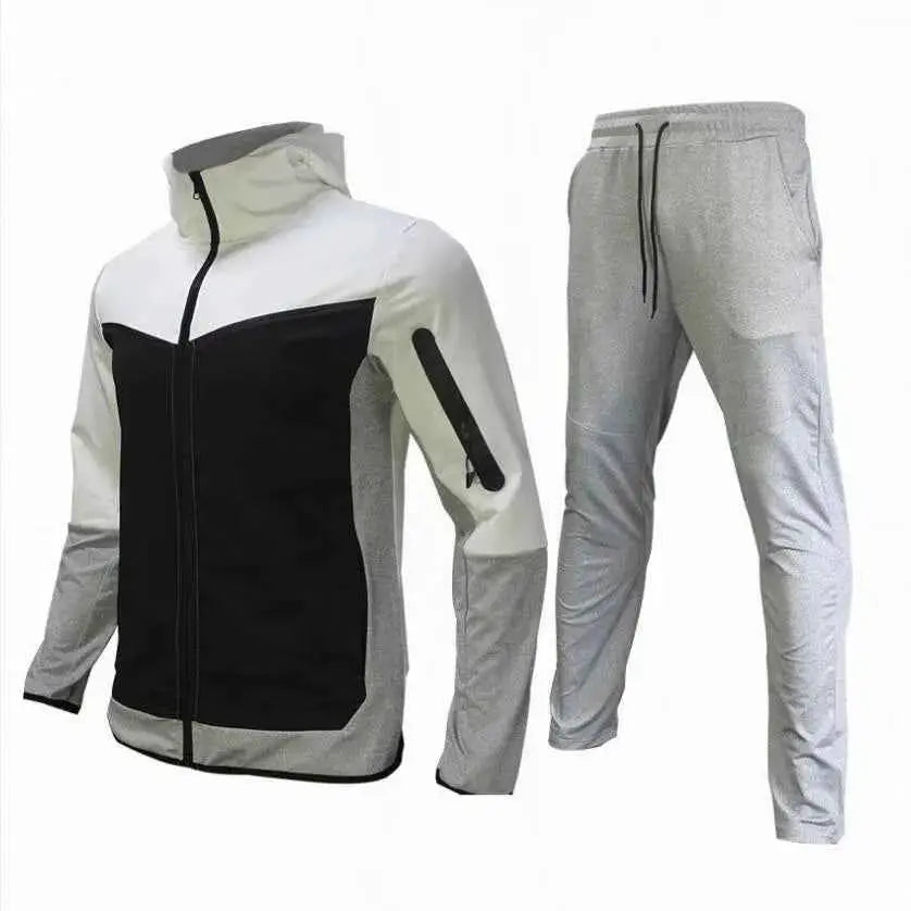 2024 Men Tracksuit 2 Piece Set Black Sportswear Jogging Suit Techwear Polyester Designer Style New Brand