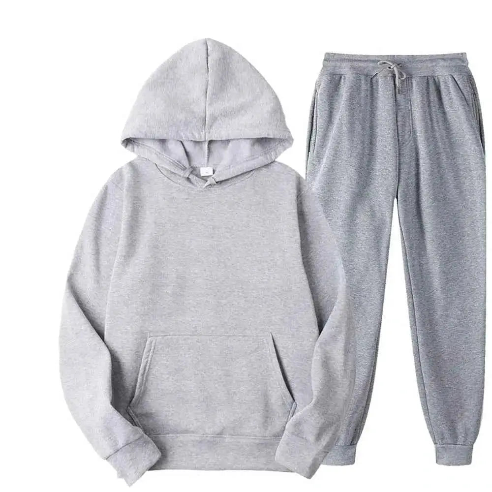 Men's Tracksuit Set Hooded Sweatshirt and Jogger Pants High Quality Breathable Polyester for Casual Gym Wear
