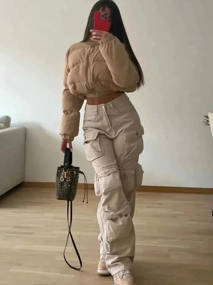 Taruxy Cargo Pants For Women With Multiple Pockets Loose Fit High Waist Baggy Streetwear Sweatpants Trousers