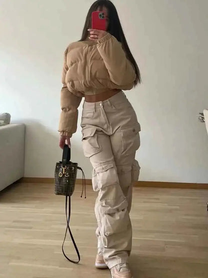 Taruxy Cargo Pants For Women With Multiple Pockets Loose Fit High Waist Baggy Streetwear Sweatpants Trousers