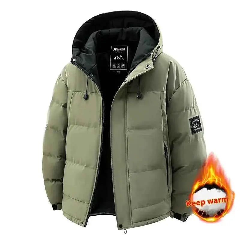 Winter Men Waterproof Windproof Puffer Hooded Jacket Outdoor Thick Casual Parka Fashion Coat