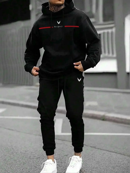 Autumn Winter Hooded Tracksuit Set For Men And Women With Drawstring Pullover Comfortable Casual Fashion Daily Wear