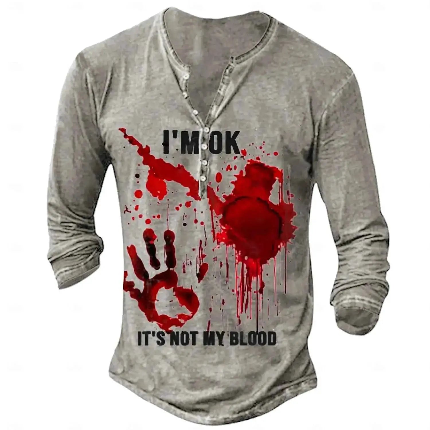 Vintage Mens Long Sleeve T Shirt Graphic Tee 3D Print Oversized Fall Casual Wear
