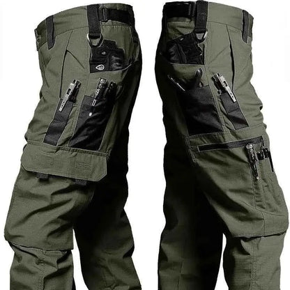 Men's Tactical Waterproof Cargo Pants Multi Pocket Combat Trousers For Outdoor Wear Resistant