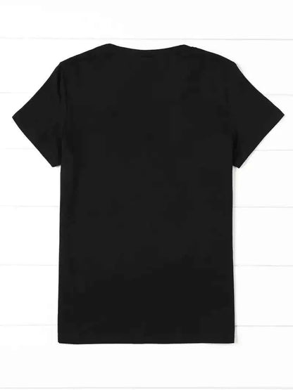 Streetwear 90s Womens Casual Graphic T Shirt Dramatic Wine Print Short Sleeve Top