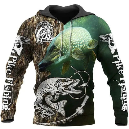 Mens Carp Fishing 3D Printed Harajuku Sweatshirt Unisex Casual Pullover Hoodie Style