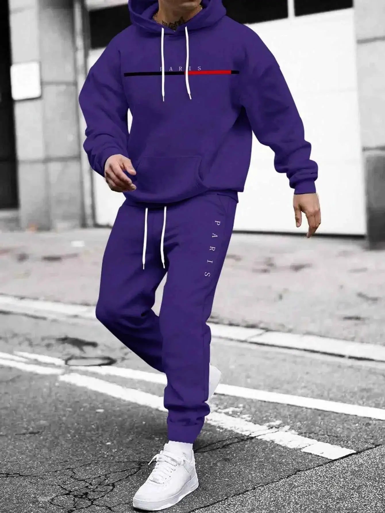 Autumn Winter Hooded Tracksuit Set For Men And Women With Drawstring Pullover Comfortable Casual Fashion Daily Wear