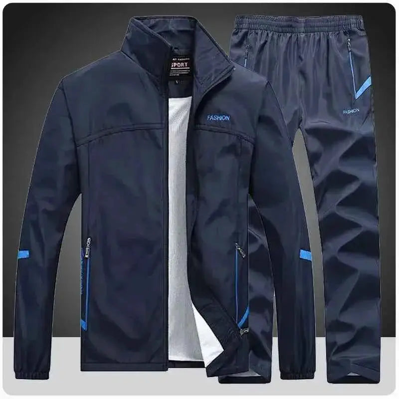 Casual Mens Tracksuit Set Two Piece Jacket And Sweatpants Zipper Hoodie Joggers Suit For Spring And Autumn