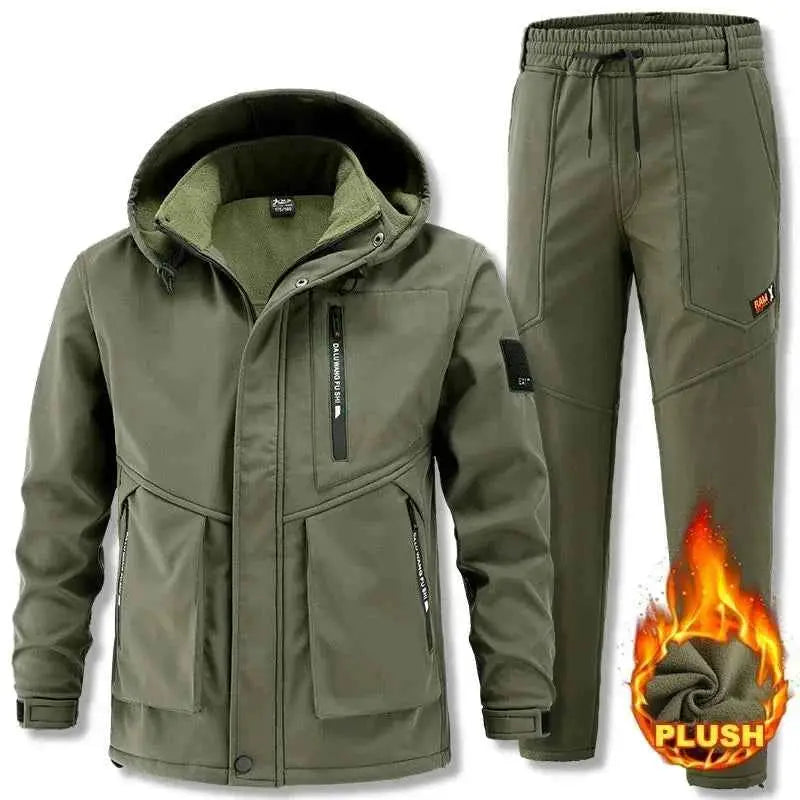 Men Winter Autumn Tracksuit 2 Piece Set Jacket And Pants Sportswear Sweat Suit Brand Fashion