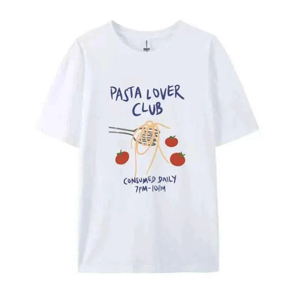 Women Retro Graphic Tee Fruit Print Crew Neck Short Sleeve T Shirt Unisex Oversized Harajuku Y2K Streetwear