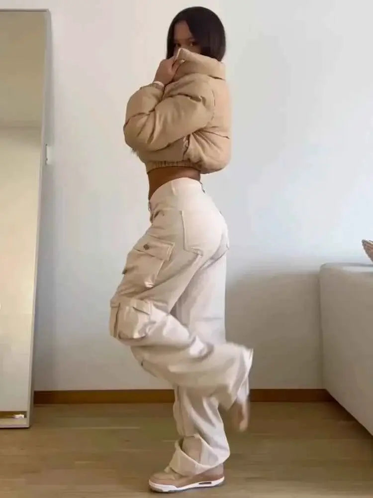 Taruxy Cargo Pants For Women With Multiple Pockets Loose Fit High Waist Baggy Streetwear Sweatpants Trousers