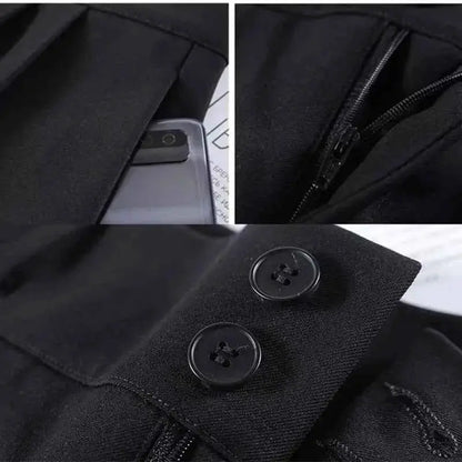 Women Wide Leg Straight Suit Pants For Office Wear Professional Trousers TeenStylo