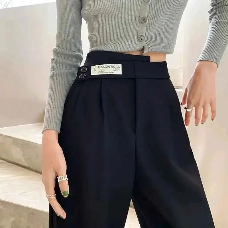 Women's Versatile High Waisted Draped Casual Slimming Bell Bottoms Loose Fit Pants | TeenStylo — TeenStylo