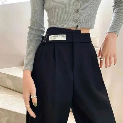 Women's Versatile High Waisted Draped Casual Slimming Bell Bottoms Loose Fit Pants | TeenStylo — TeenStylo