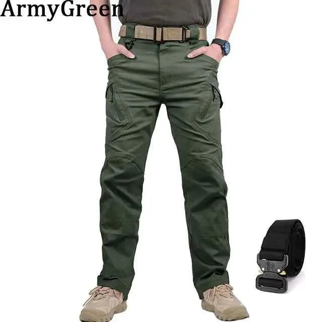 IX9 City Military Tactical Pants For Men SWAT Combat Army Hiking Cargo Waterproof Outdoor Trousers