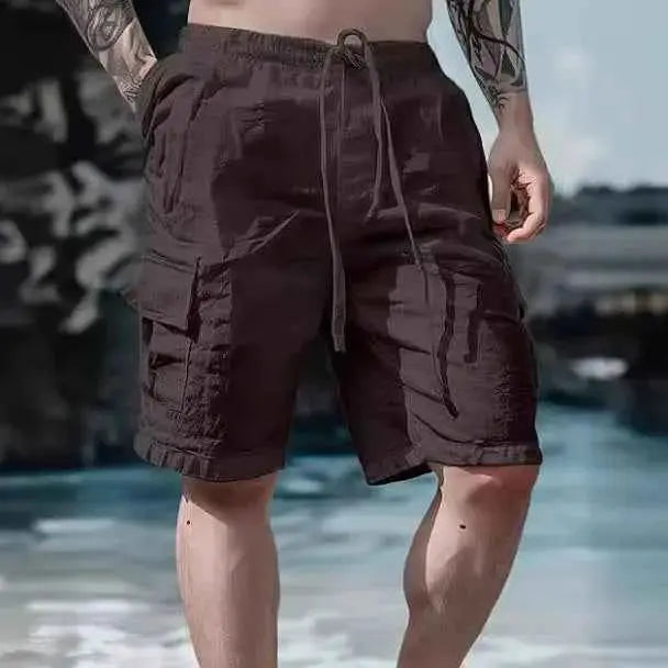 Men Loose Cargo Shorts With Pockets Beach Streetwear Sports Casual Running Shorts