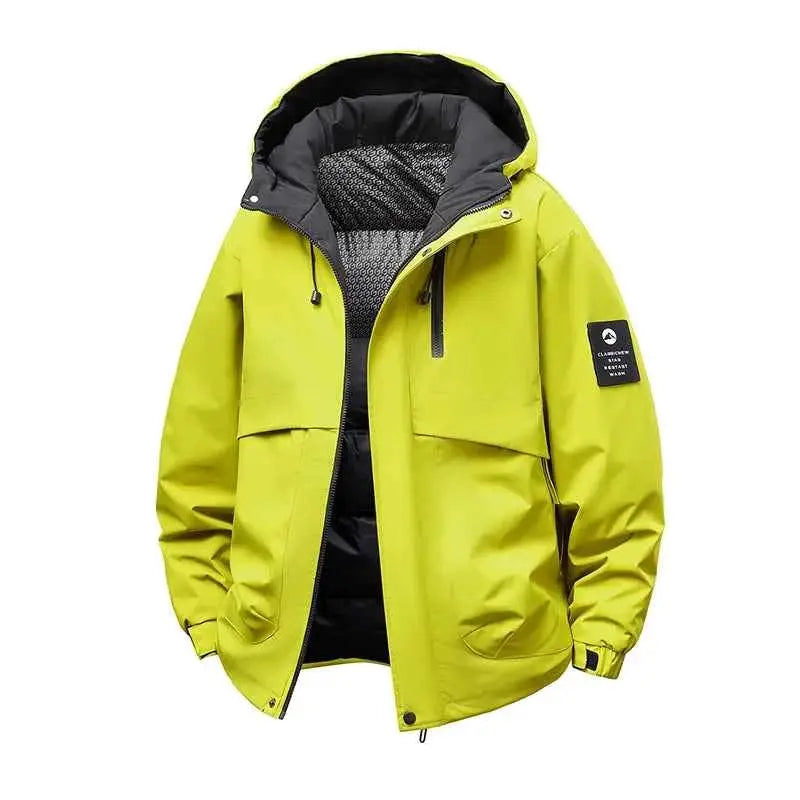Winter Men Waterproof Windproof Puffer Hooded Jacket Outdoor Thick Casual Parka Fashion Coat
