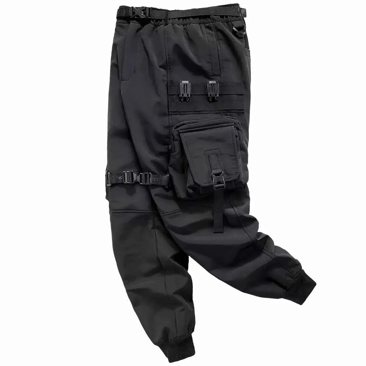 2022 Winter Thick Tactical Cargo Pants For Men With Multi Pockets Techwear Hip Hop Streetwear Black