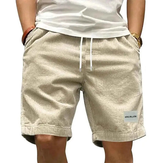 Vintage Cargo Shorts For Men Corduroy Retro Style Breathable Summer Casual Solid Color Everyday Wear