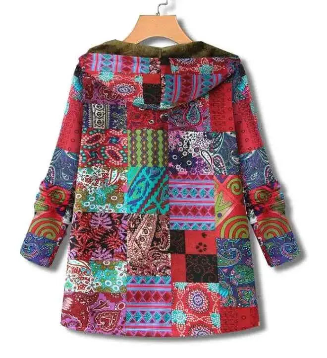 Women Winter Warm Floral Hooded Jacket For Cold Weather Stylish Outerwear TeenStylo