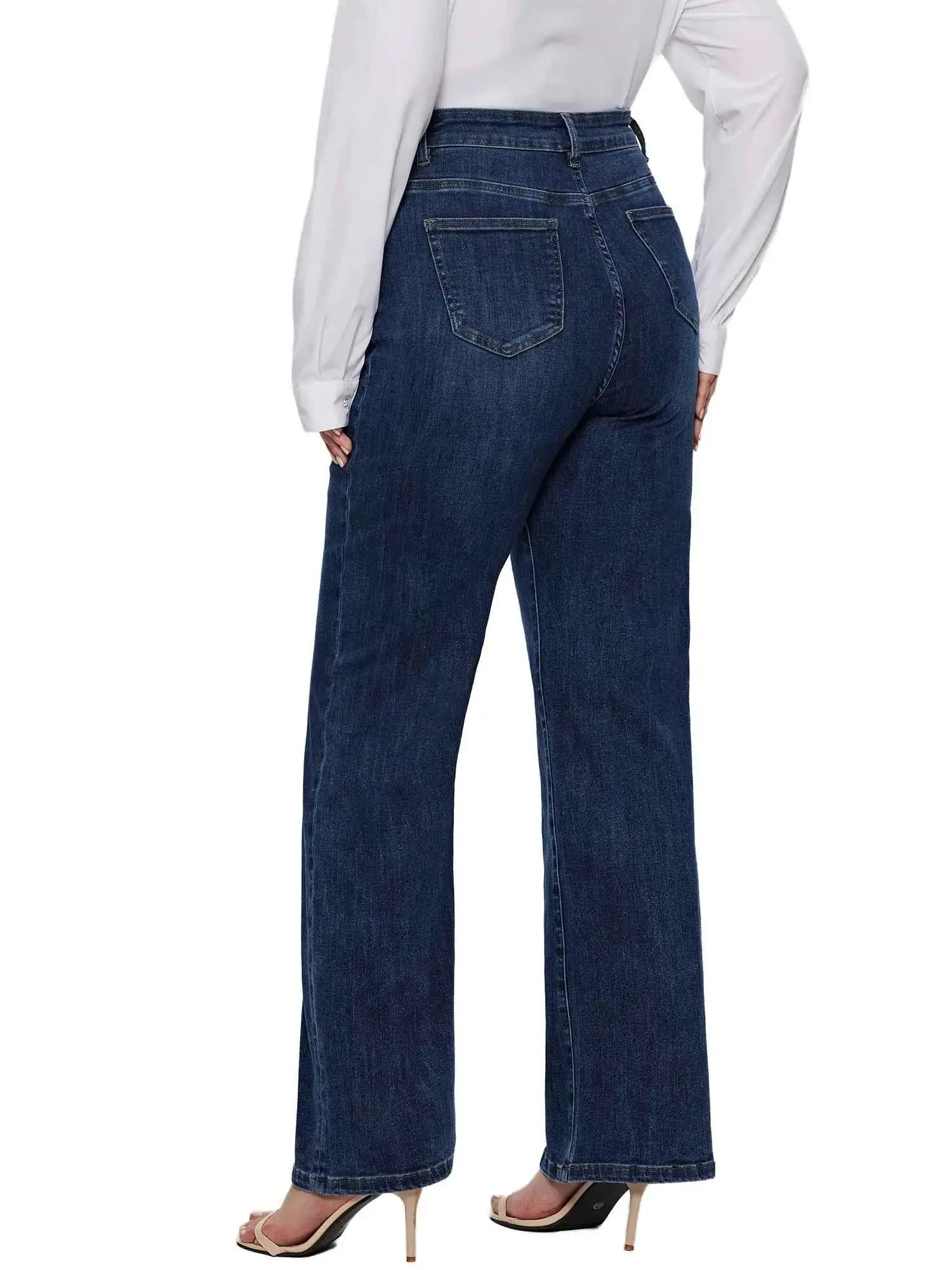 Plus Size Wide Leg Jeans For Women By TeenStylo Comfortable Denim Trousers For Everyday Comfort