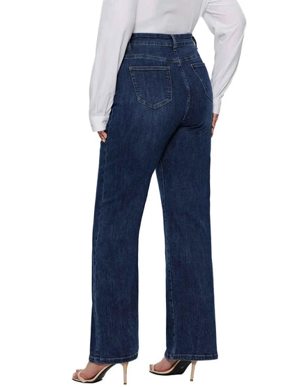 Plus Size Wide Leg Jeans For Women By TeenStylo Comfortable Denim Trousers For Everyday Comfort